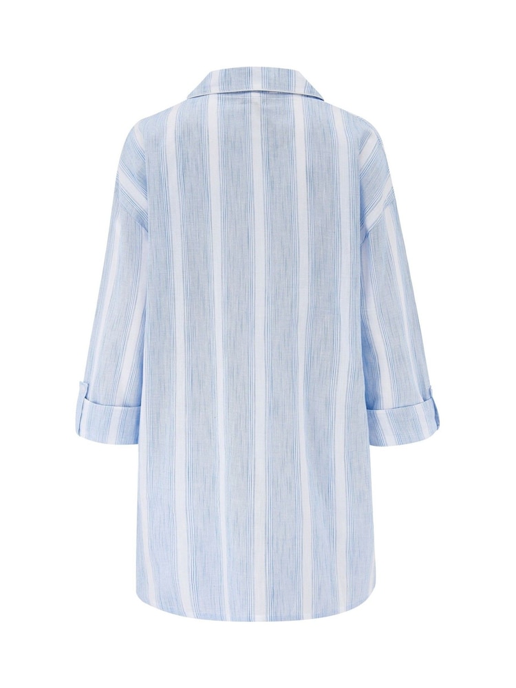 Pour Moi Woven Stripe 100% Cotton Nightshirt - صورة 4 من 4