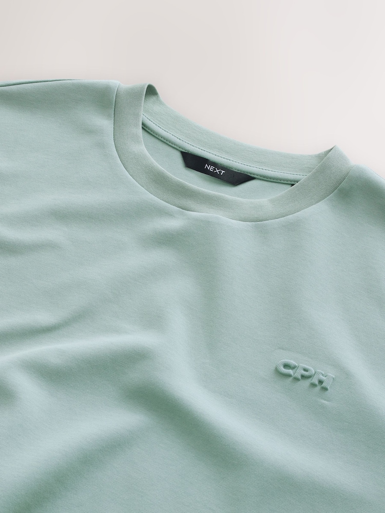 Blue Smart Embossed Heavyweight T-Shirt - Image 2 of 3