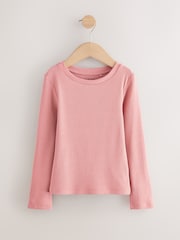 Pink Long Sleeve Ribbed Top (3-16yrs) - Image 1 of 4