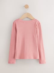 Pink Long Sleeve Ribbed Top (3-16yrs) - Image 2 of 4