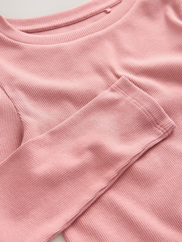 Pink Long Sleeve Ribbed Top (3-16yrs) - Image 7 of 7