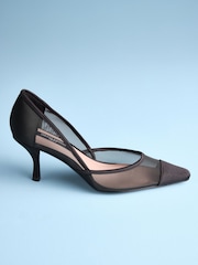 Black Mesh Tabitha Simmons x Next Mary Grace Leather Chisel Toe Court Heels - Image 4 of 7