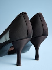 Black Mesh Tabitha Simmons x Next Mary Grace Leather Chisel Toe Court Heels - Image 7 of 7