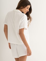 Pour Moi Double Woven Cloth Revere 100% Cotton Collar Shirt and Short Pyjamas Set - صورة 3 من 4