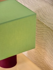 MADE.COM Green/Brown Tiana Check Table Lamp - Image 3 of 6