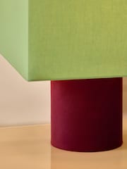 MADE.COM Green/Brown Tiana Check Table Lamp - Image 4 of 6