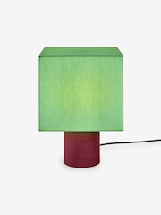 MADE.COM Green/Brown Tiana Check Table Lamp - Image 5 of 6