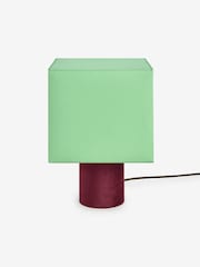 MADE.COM Green/Brown Tiana Check Table Lamp - Image 6 of 6