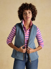 Joules Heritage Chambray Blue Fleece Gilet - Image 10 of 14