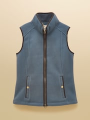 Joules Heritage Chambray Blue Fleece Gilet - Image 14 of 14