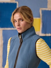 Joules Heritage Chambray Blue Fleece Gilet - Image 3 of 14