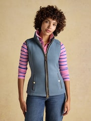 Joules Heritage Chambray Blue Fleece Gilet - Image 4 of 14