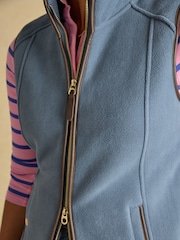 Joules Heritage Chambray Blue Fleece Gilet - Image 7 of 14