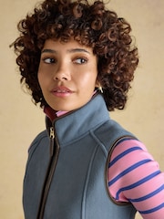 Joules Heritage Chambray Blue Fleece Gilet - Image 8 of 14