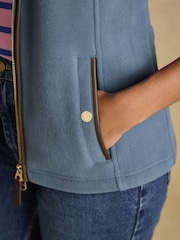 Joules Heritage Chambray Blue Fleece Gilet - Image 9 of 14