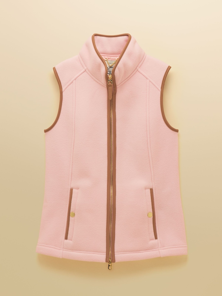 Joules Heritage Light Pink Fleece Gilet - Image 14 of 14