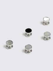 MOSS Grey Reversible Gold Onyx & Mother of Pearl Cufflinks - Image 1 of 2