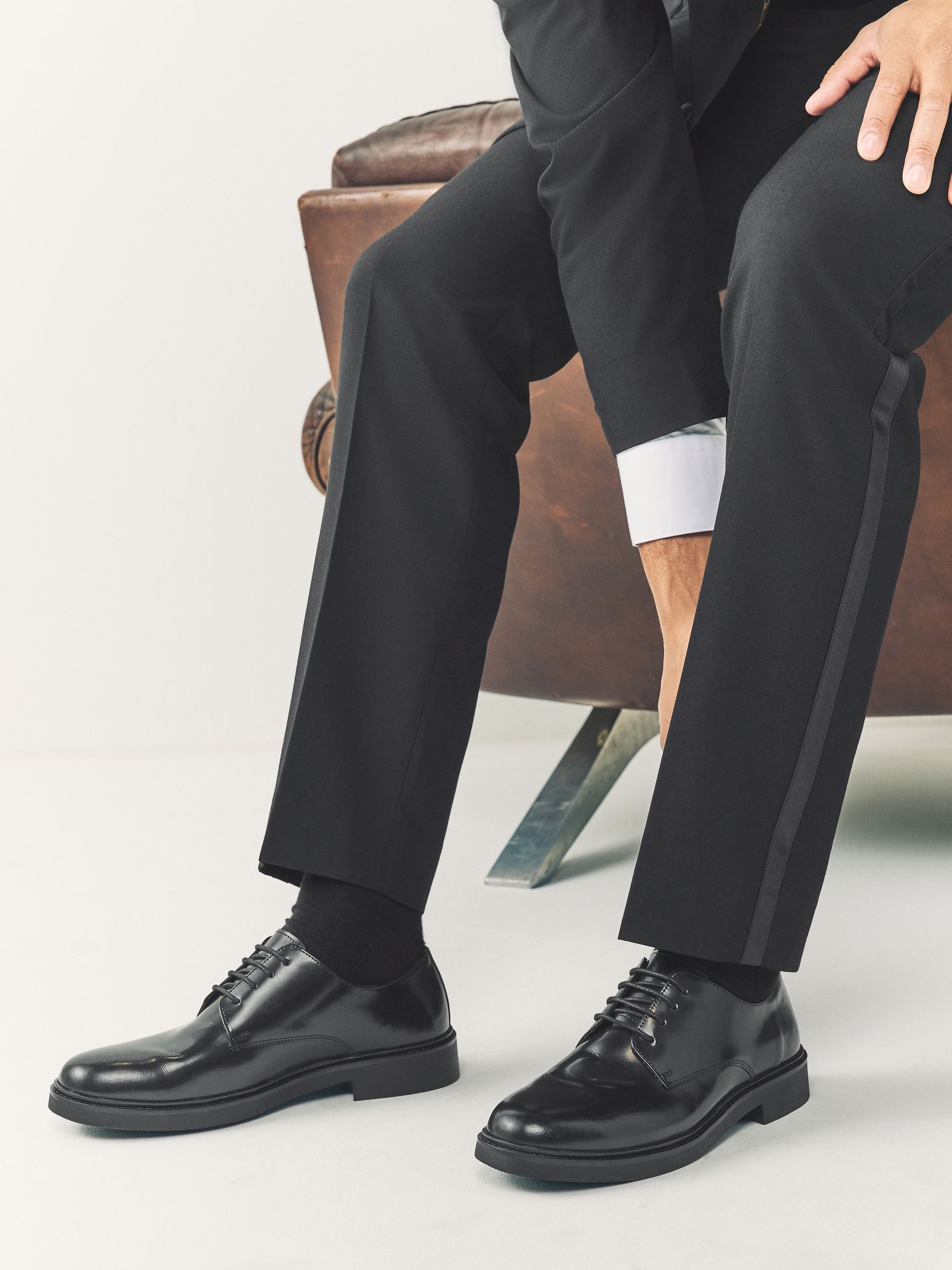 Buy Black Hi-Shine Leather Derby Shoes from Next USA