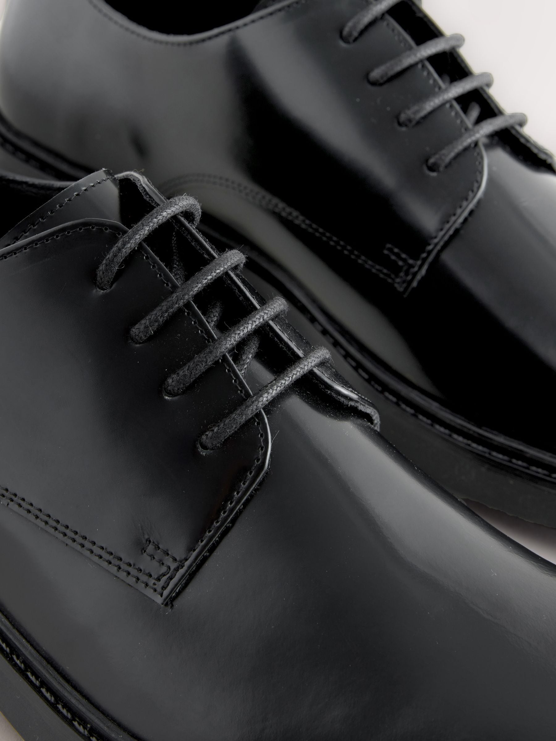 Buy Black Hi-Shine Leather Derby Shoes from Next USA