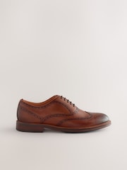 Tan Brown Oxford Wingcap Shoes - Image 4 of 7