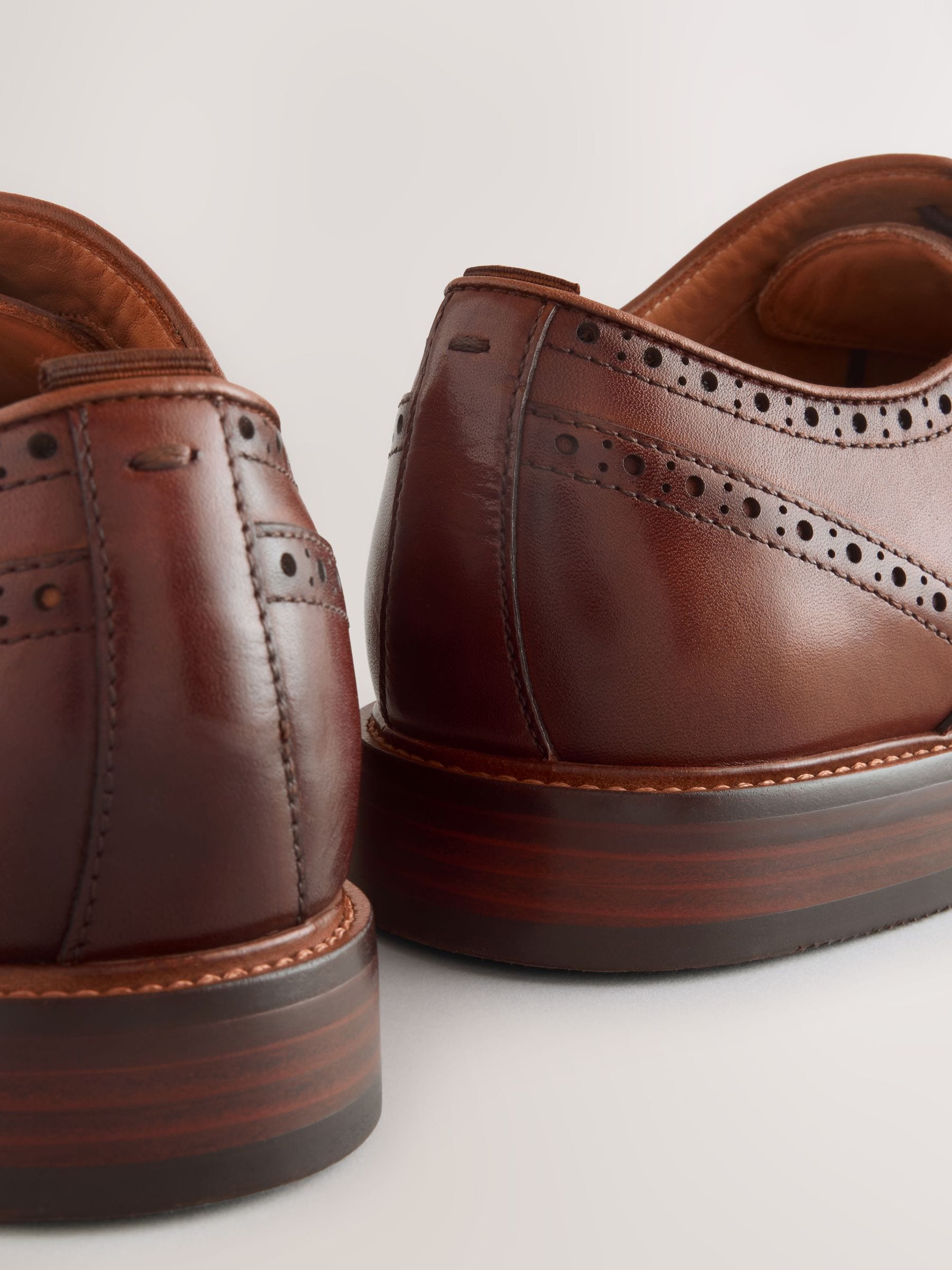 Buy Tan Brown Oxford Wingcap Leather Shoes from Next Netherlands