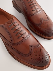 Tan Brown Oxford Wingcap Shoes - Image 7 of 7