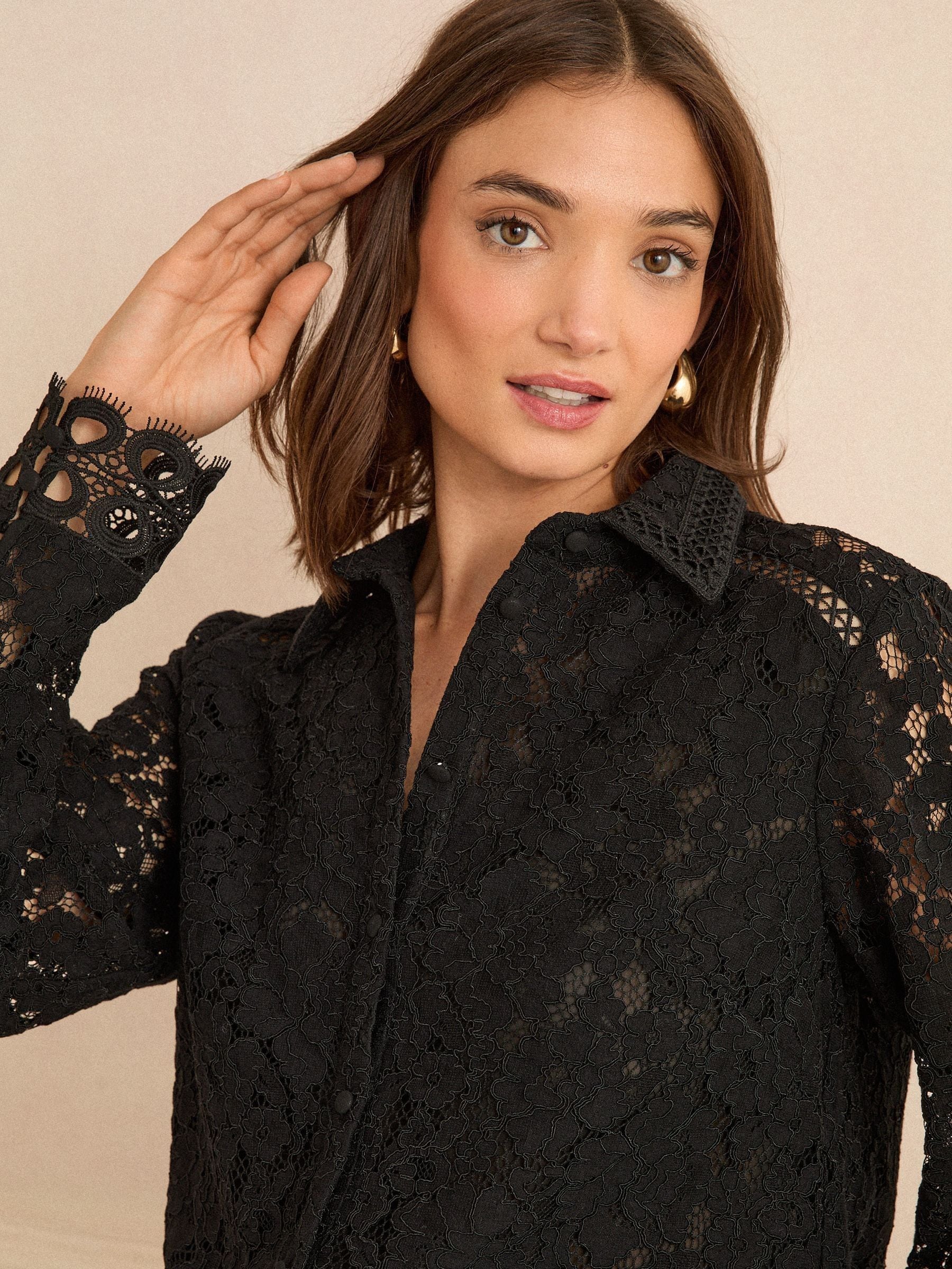 Buy Love & Roses Black Lace Long Sleeve Shirt from Next USA