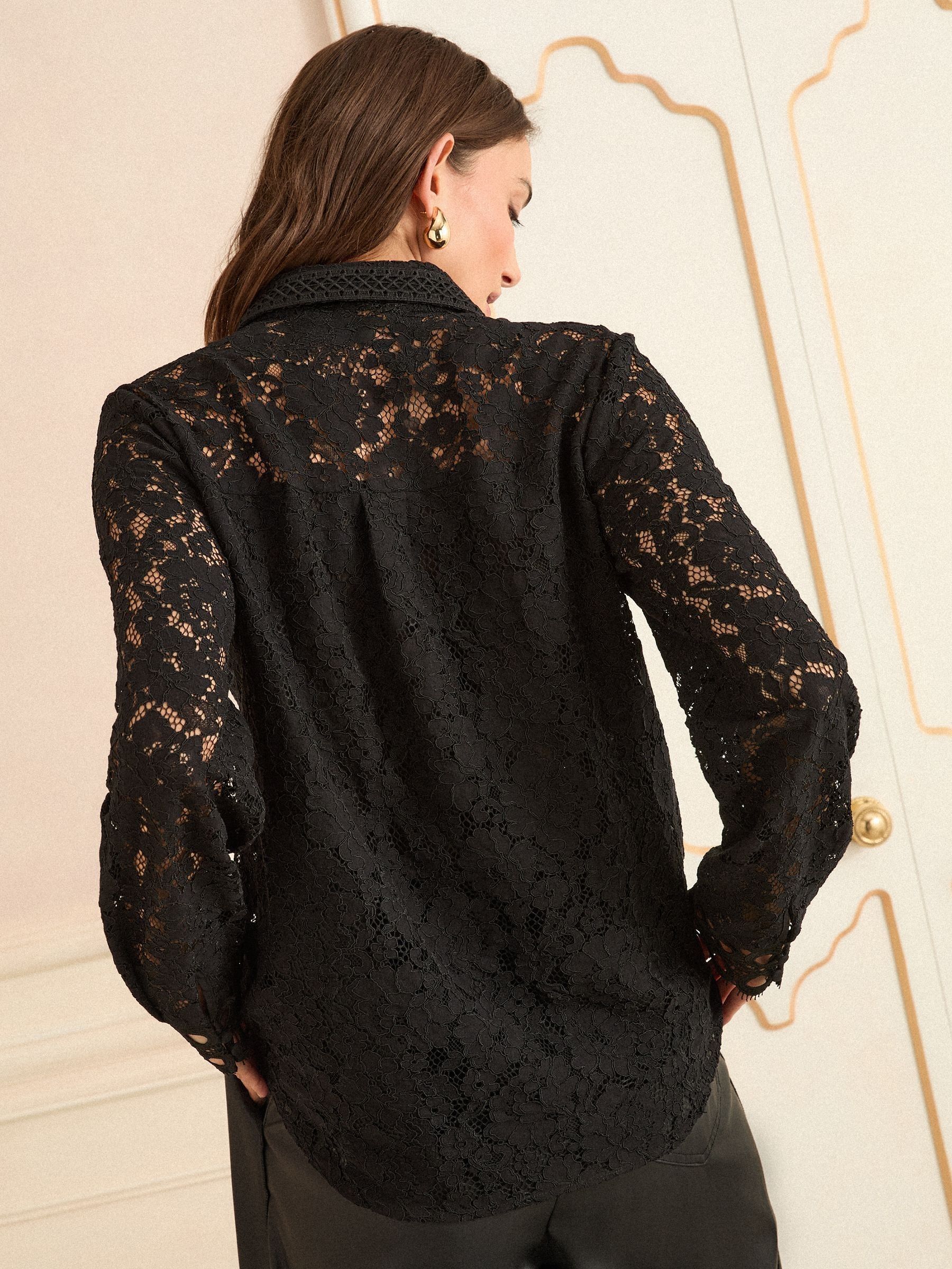 Buy Love & Roses Black Lace Long Sleeve Shirt from Next USA