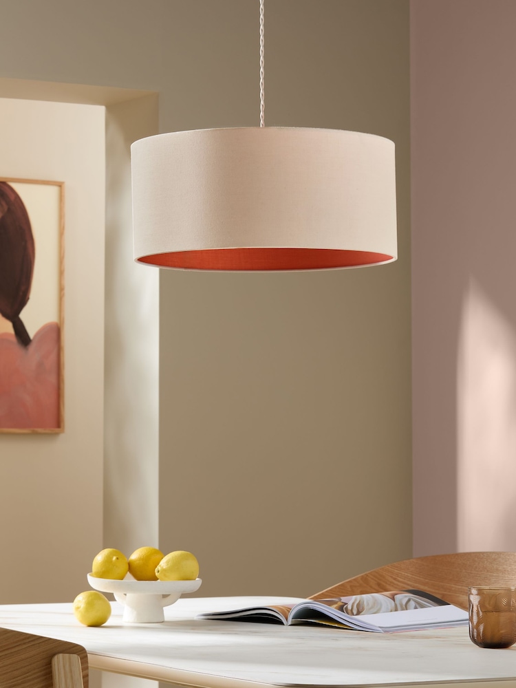 MADE.COM Cream Oro Pendant Drum Lamp Shade - Image 1 of 5