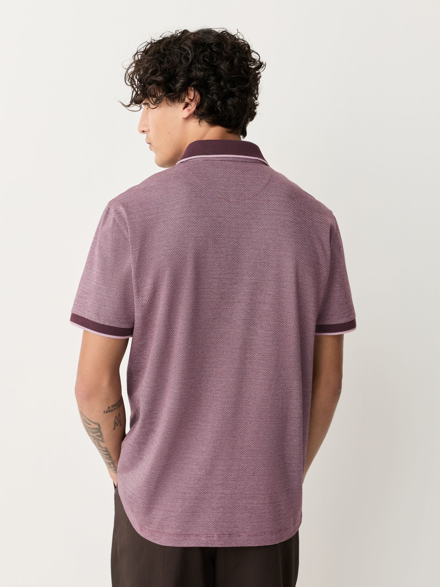 Buy Damson Pink Regular Fit Smart Quarter Zip Polo Shirt from Next USA