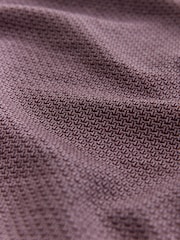 Damson Pink Slim Fit Smart Quarter Zip Polo Shirt - Image 7 of 7