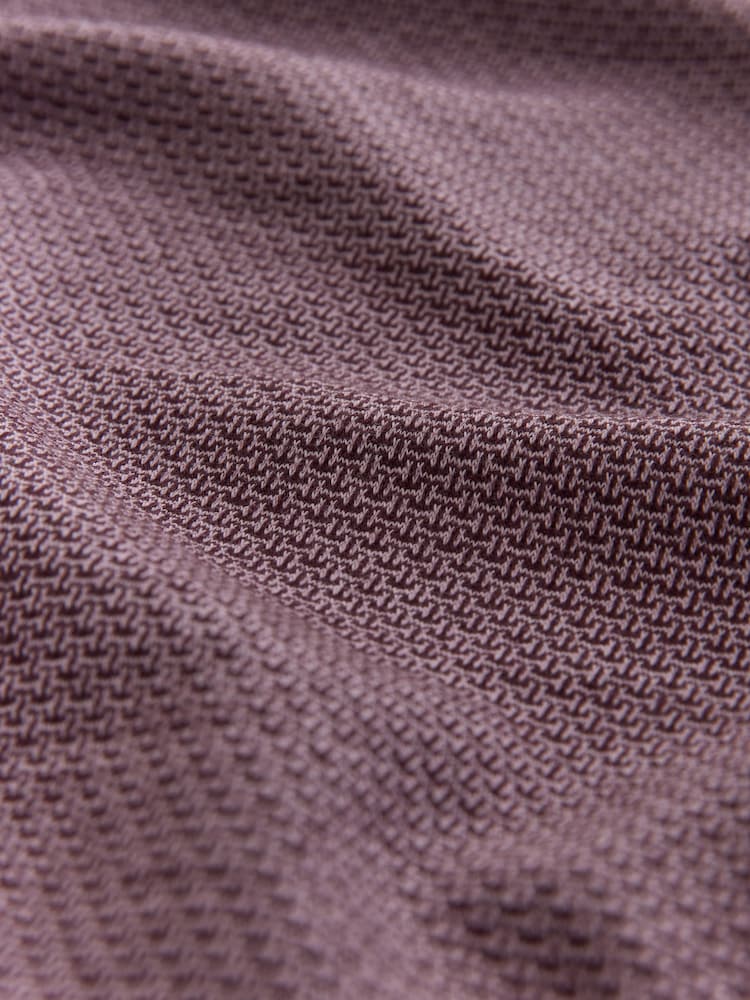 Damson Pink Slim Fit Smart Quarter Zip Polo Shirt - Image 7 of 7
