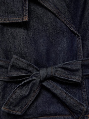 Mango Blue 100% Cotton Belted Denim Jacket - Image 6 of 6