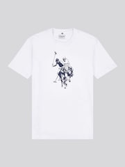 Білий - U.S. Polo Assn. Mens Double Horsemen Graphic 100% Cotton T-Shirt - Image 1 of 3