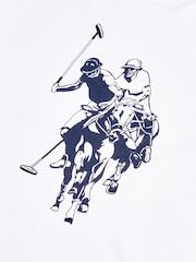 화이트 - U.S. Polo Assn 더블 호스맨 그래픽 티셔츠 - 8의 이미지 8