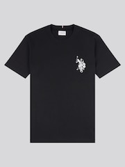 أسود - U.S. Polo Assn. Mens Large Player 100% Cotton T-Shirt - صورة 1 من 3