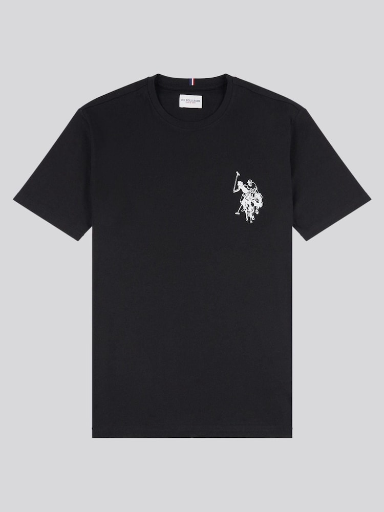 أسود - U.S. Polo Assn. Mens Large Player 100% Cotton T-Shirt - صورة 1 من 3