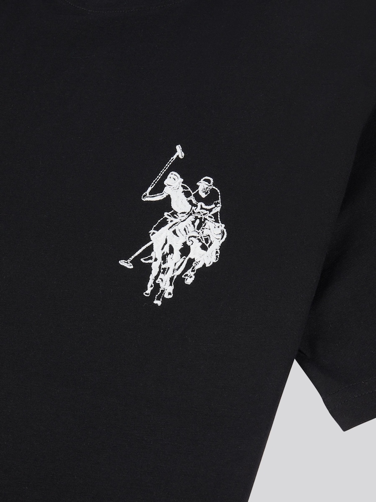 أسود - U.S. Polo Assn. Mens Large Player 100% Cotton T-Shirt - صورة 2 من 3