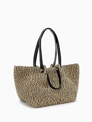 AllSaints Black/Brown Allington Paper Tote Bag - Image 5 of 9