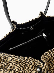 AllSaints Black/Brown Allington Paper Tote Bag - Image 9 of 9