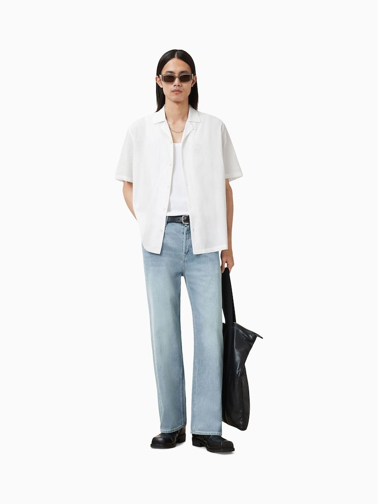 AllSaints White Haven Short Sleeve 100% Organic Cotton Shirt - Image 2 of 4
