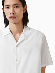 AllSaints White Haven Short Sleeve 100% Organic Cotton Shirt - Image 3 of 4