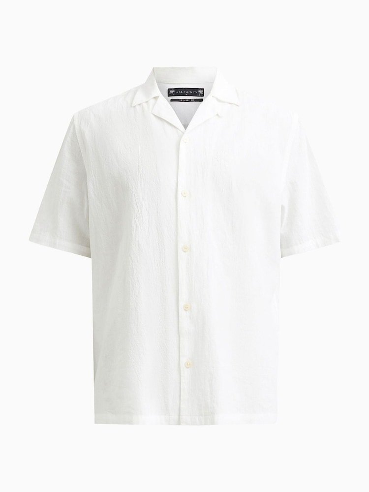 AllSaints White Haven Short Sleeve 100% Organic Cotton Shirt - Image 4 of 4