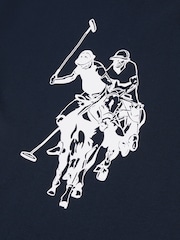 U.S. Polo Assn. Blue Mens Double Horsemen Graphic 100% Cotton T-Shirt - Image 3 of 3