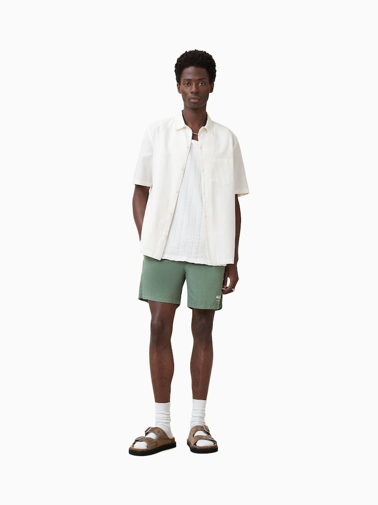 AllSaints Green Underground Swim Shorts - Image 1 of 10