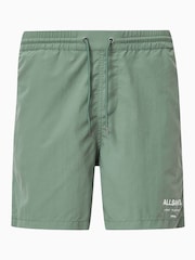 AllSaints Green Underground Swim Shorts - Image 10 of 10