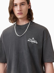 AllSaints Black Soleil Short Sleeve Crew 100% Organic Cotton T-Shirt - Image 4 of 7