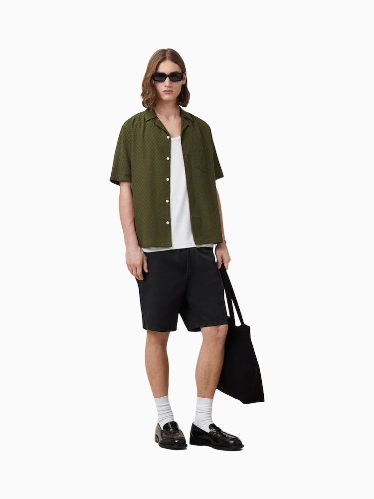 AllSaints Green Kylo Short Sleeve Shirt - Image 1 of 6