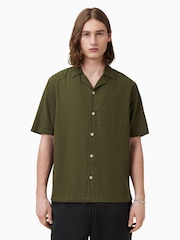 AllSaints Green Kylo Short Sleeve Shirt - Image 3 of 6