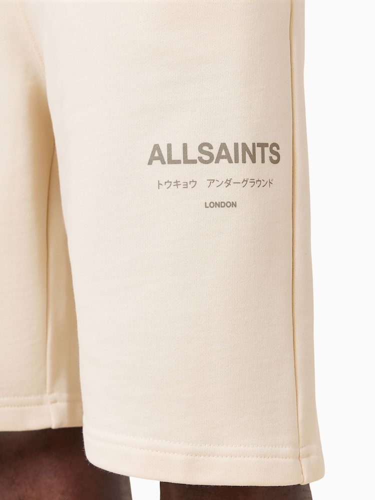AllSaints White Undrgrnd 100% Organic Cotton Sweatshorts - Image 7 of 8